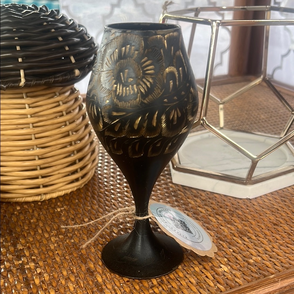 Vintage Black Brass Chalice
